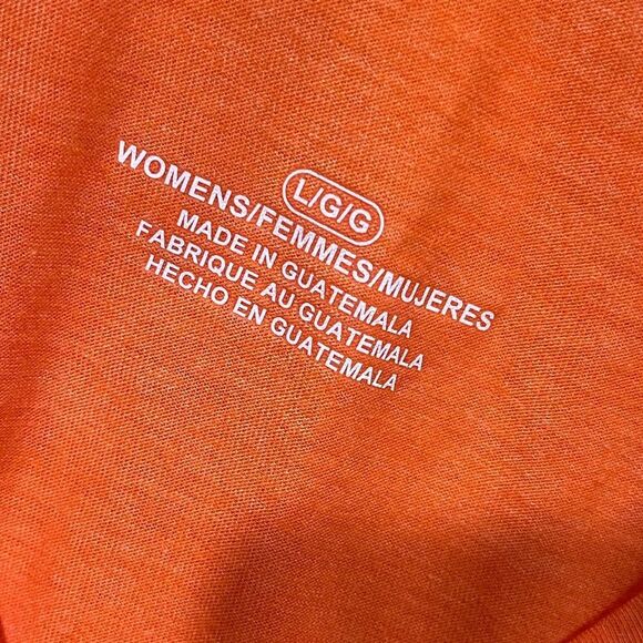 NWOT 2 Pack Womens Shirts V-Neckline Short Sleeve Pullover Orange Size L - Picture 2 of 5
